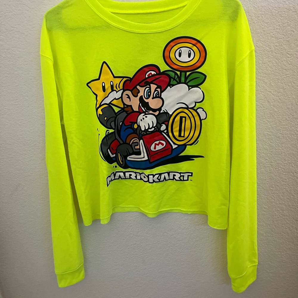 Nintendo Mario Kart Neon Green Long Sleeve Tee